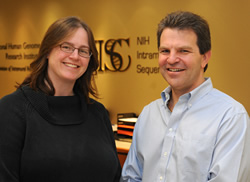 Dr. Hansen (left) and Dr. Mullikin at the NIH Intramural Sequencing Center