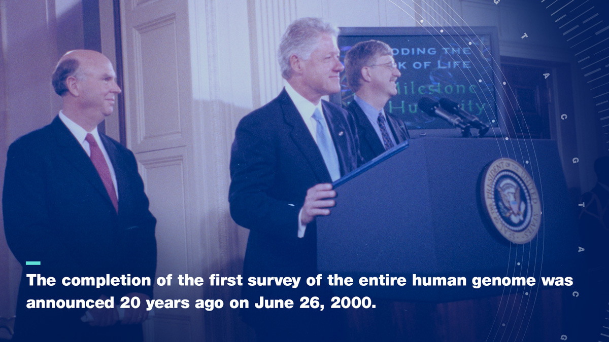 White House Announcement with Craig Venter, Bill Clinton and Francis Collins