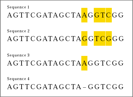 Sequences 1, 2, 3 and 4