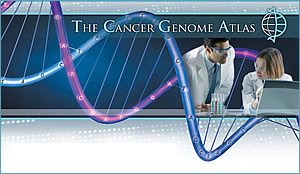 DNA double-helix and two researchers