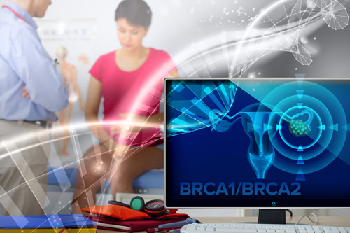 Doctor, patient, DNA double helix, BRCA1/BRCA2