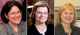 From left to right: Kathleen Calzone, Susan Gennaro and Jean Jenkins