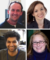 Pathway to Independence Awardees: (clockwise from top left) Michael Stitzel, Elizabeth Grice, Kate Hyde, Praveen Sethupathy