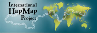 International HapMap Project with world map and DNA double-helix