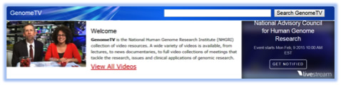 GenomeTV page screenshot