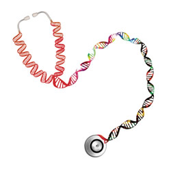 DNA helix image formed as a stethoscope - Click for high-resolution