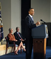 President Barack Obama, HHS Secretary Kathleen Sebelius and NIH Director Francis Collins