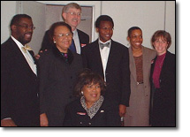 Francis Collins stands with conference organizers