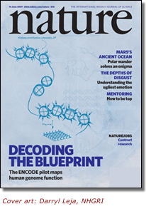 Cover of Nature Magazine. Cover art: Darryl Leja, NHGRI