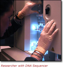 Researcher with a DNA Sequencer
