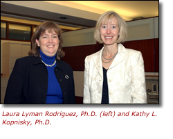 Laura L. Rodrigues, Ph.D. (left) and Kathy L. Kopnisky, Ph.D.