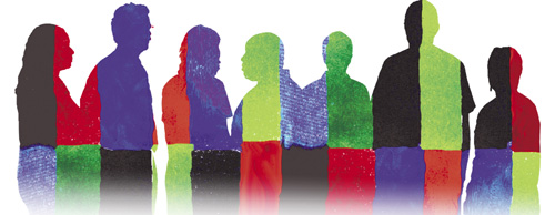 Image of silhouettes with sequence colors