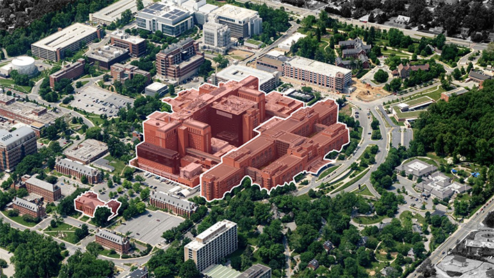 Aerial view of NIH Main Campus
