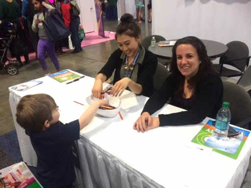 Woman interact with a child