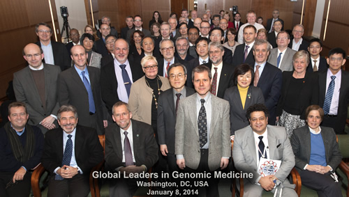 More than 50 leaders in genomic medicine from more than 25 countries gathered recently for a two-day meeting to discuss innovative programs and ways to improve the use of genomics in medicine.