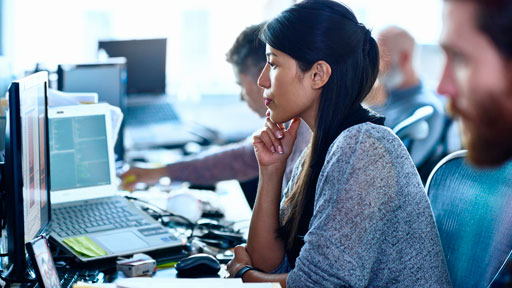 Woman at computer