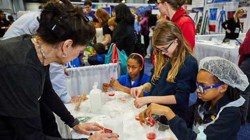 kids at a science fair