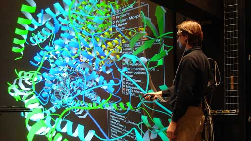 Man looking at proteins