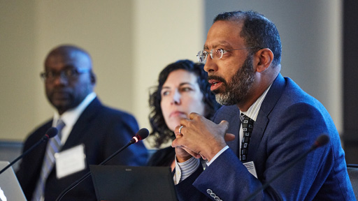 Man discussing genomic medicine