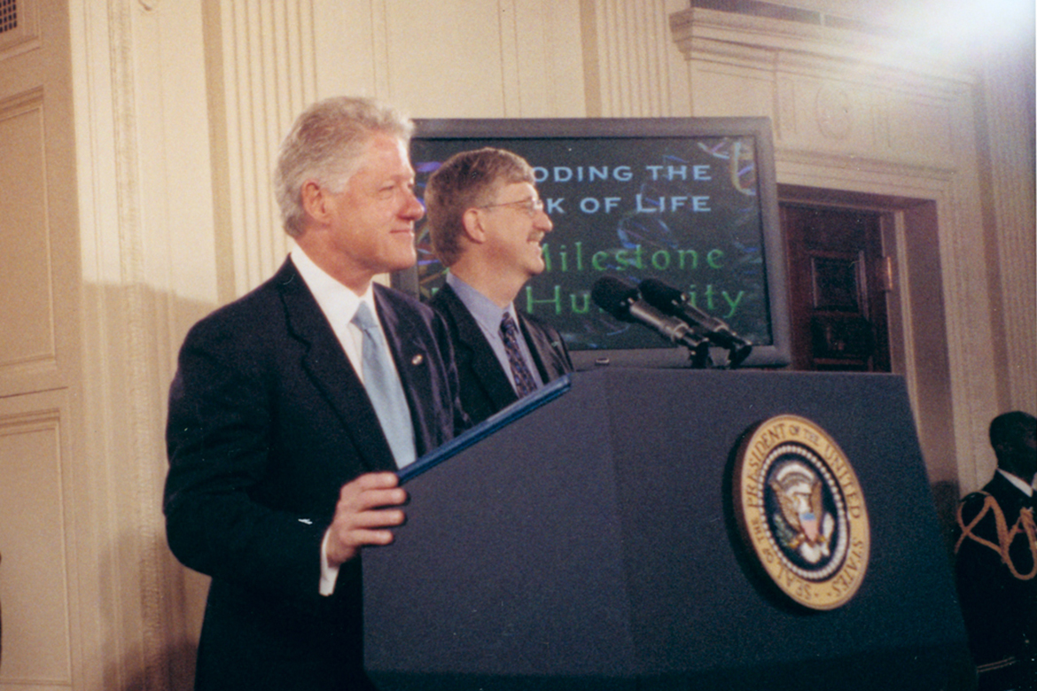 On June 26, 2000, President Bill Clinton and British Prime Minister Tony Blair (via satellite) announced the completion of a “working draft” sequence of the human genome.