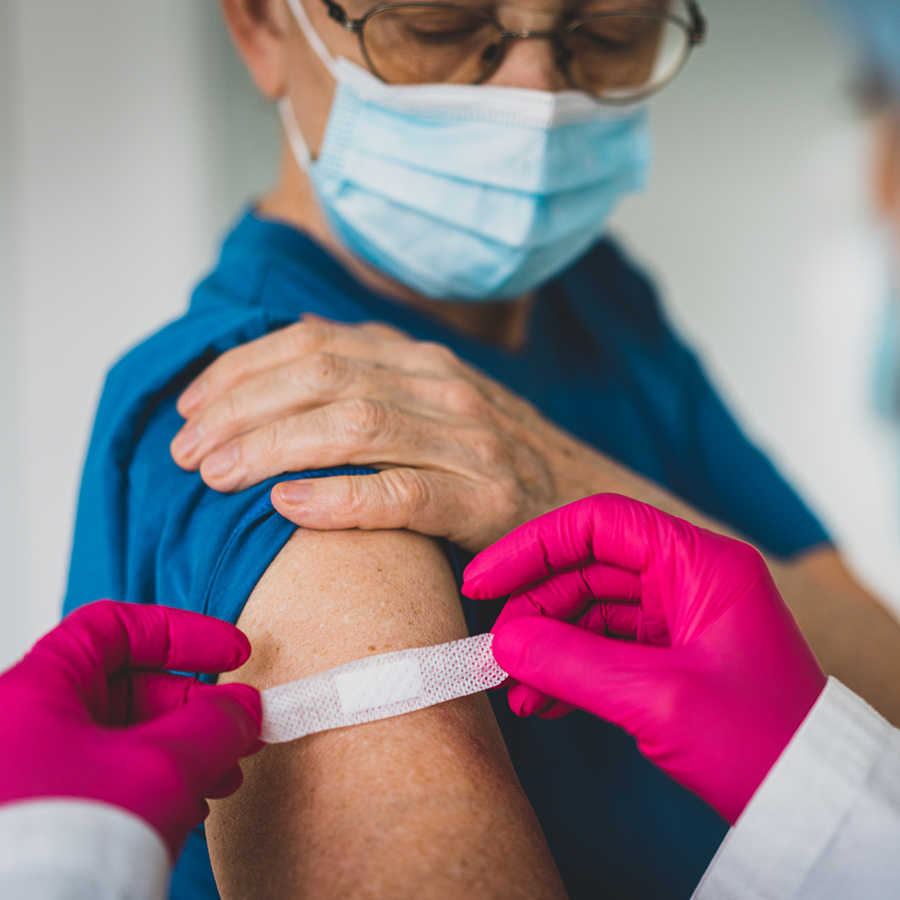 Patient getting the vaccine