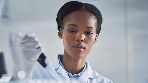 African American researcher in the lab