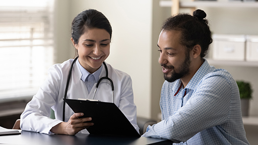 Genetic Counselor with patient