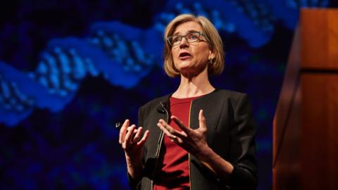 Jennifer Doudna speaking at Division of Intramural Research Genome Seminar Series