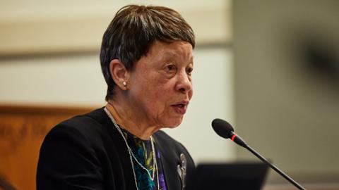 Dr. Bettie Graham talking at meeting