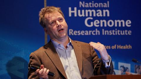Dr. Ewan Birney talking at the HGP Meeting